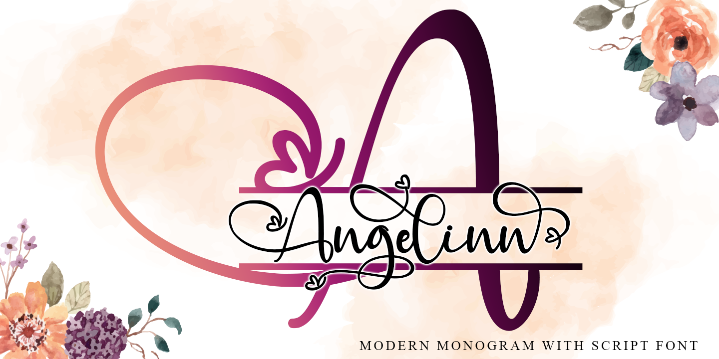 Example font Angelynn Monogram #1